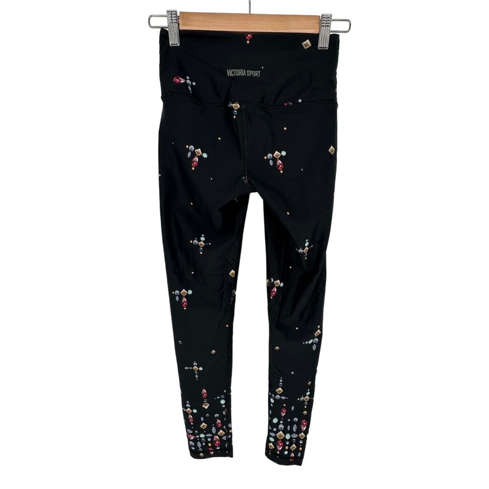 Victoria's Secret Sport Jewel Print Leggings XS Black High Rise Activewear Gym - Picture 3 of 6